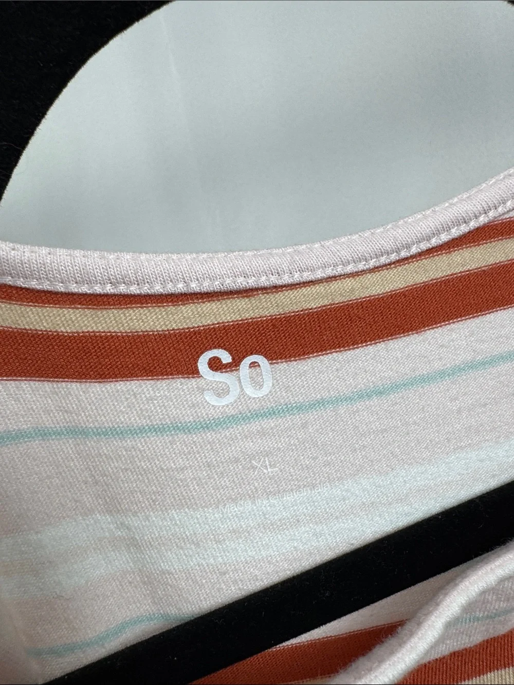 SO Striped Sleeveless Maxi Dress 100% Cotton Coral White Size XL
